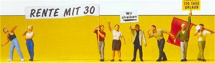 Preiser 10456 HO Scale Pedestrians -- Demonstrators w/Signs