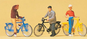 Preiser 10515 HO Scale Cyclists Waiting At The Railroad Crossing