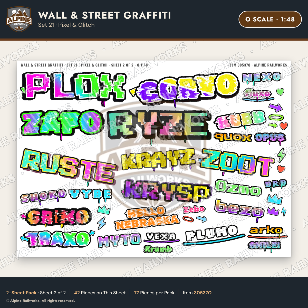 Alpine Railworks 30537O O Scale Wall & Street Graffiti Cut-Outs
