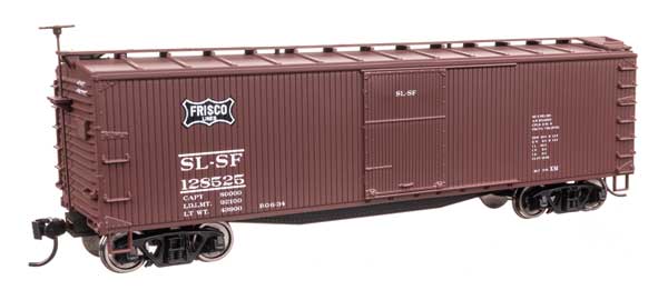 Walthers Mainline 910-40200 HO Scale 40' Wood Boxcar RTR Frisco #128525