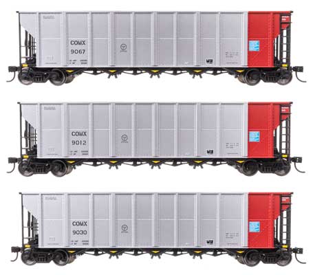 Walthers Mainline 910-56874 HO Scale 50' RD-4 Hopper 3-Pack RTR COMX #9012–9067