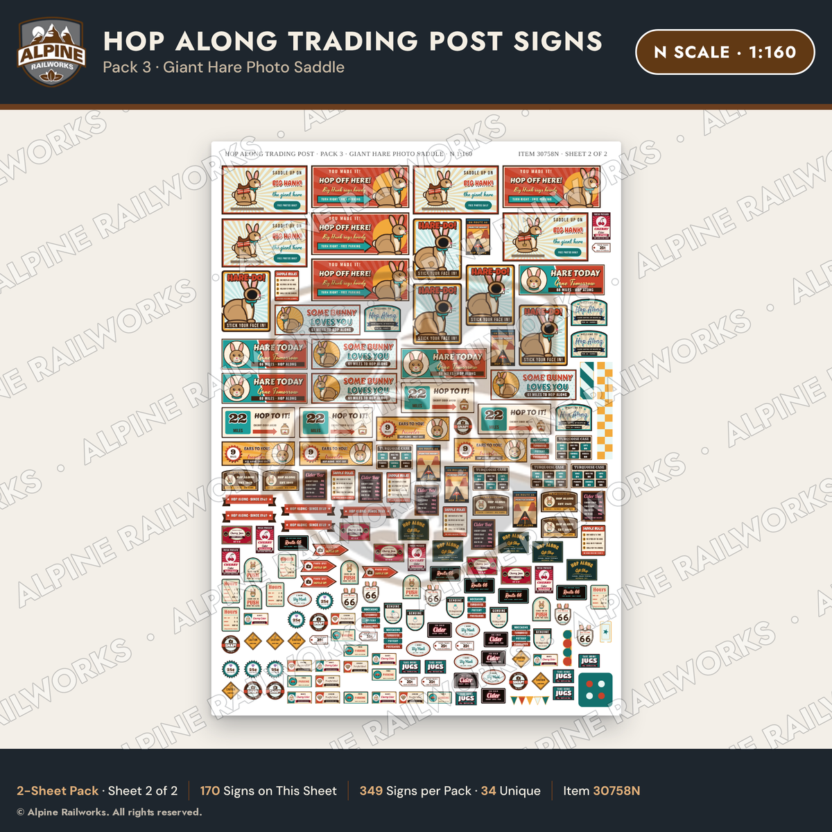Alpine Railworks 30758N N Scale Roadside Signs - Trading Post