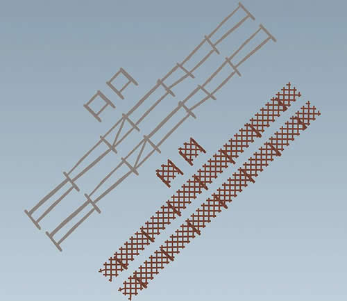 Faller 180406 HO Scale Garden & Field Fences -- 236cm Total Length pkg(4)