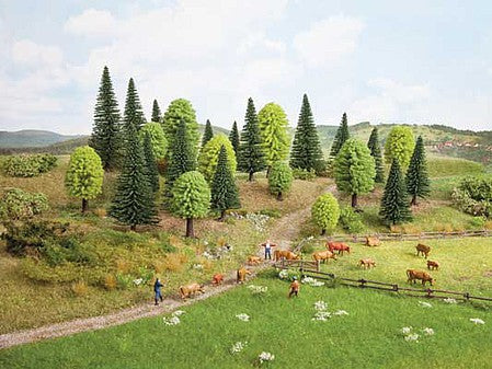 Walthers SceneMaster 949-1179 HO Scale Mixed Trees with Flat Bases pkg(25)