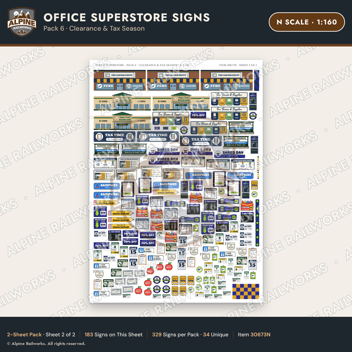 Alpine Railworks 30673N N Scale Office Superstore Signs - Clearance