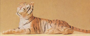 Preiser 47510 1/25 Scale Wild Animal Figures Tiger Lying Down