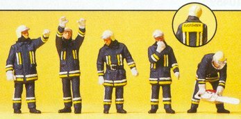 Preiser 10486 HO Scale Emergency - Modern German Firefighters