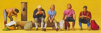 Preiser 10443 HO Scale Recreation & Sports -- Hikers at Spring