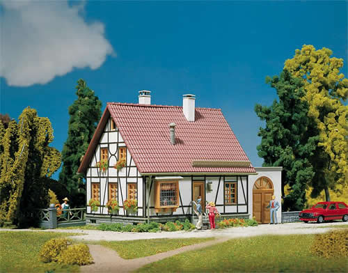 Faller 130215 HO Scale Timbered House w/Garage -- 4-7/8 x 2-13/16" 12.6 x 6.2cm