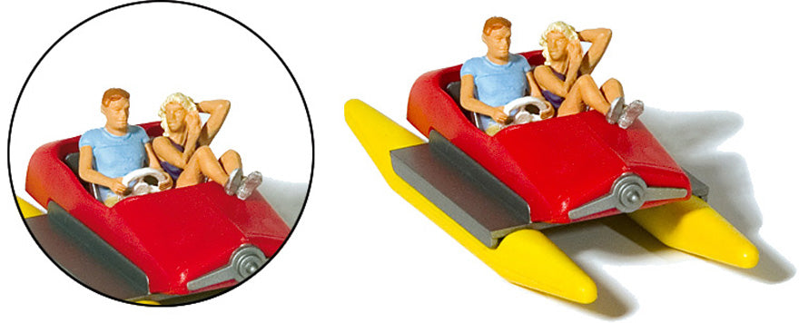 Preiser 10684 HO Scale Pedal Boat with Couple Figure Set
