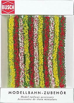 Busch 7152 HO Scale Blooming Hedges -- 4-1/8" 10.5cm