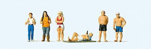 Preiser 10668 HO Scale On Vacation -- pkg(6)