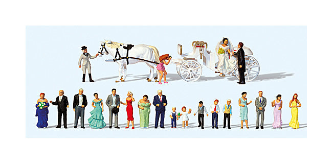 Preiser 13011 HO Scale Wedding Reception & Carriage Set