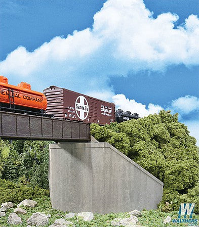 Walthers Cornerstone 933-4551 HO Scale Single-Track Bridge Abutments (2) -- Kit