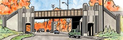 Walthers Cornerstone 933-3190 HO Scale Art Deco Highway Underpass -- Kit