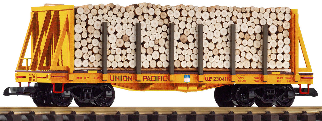 Piko 38791 G Scale UP Bulkhead Flatcar Pulpwood Load