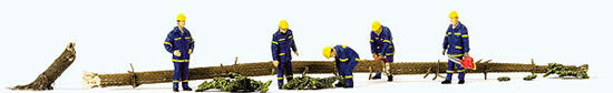 Preiser 10609 HO Scale Emergency THW Workers Clearing the Road