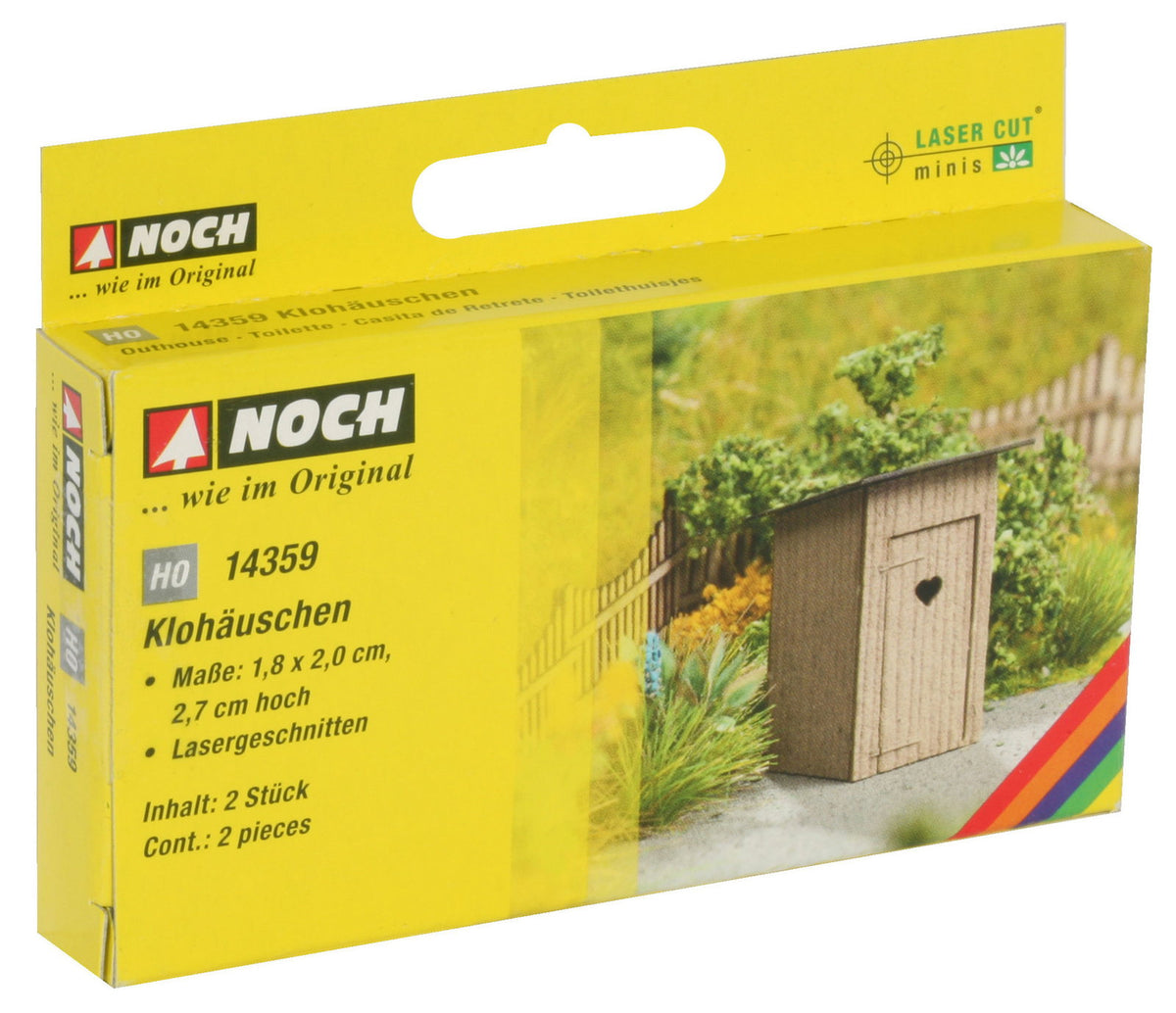 Noch 14359 HO Scale Outhouses Laser-Cut Kit, Pack of 2