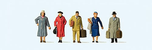 Preiser 10662 HO Scale Era III Passengers -- Set #1 pkg(5)