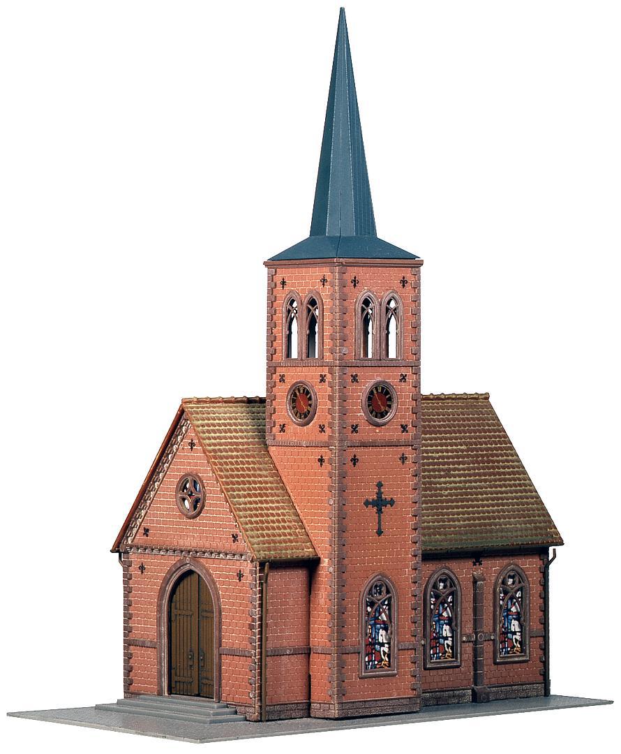 Faller 130239 HO Scale Small Town Church Kit, Weathered
