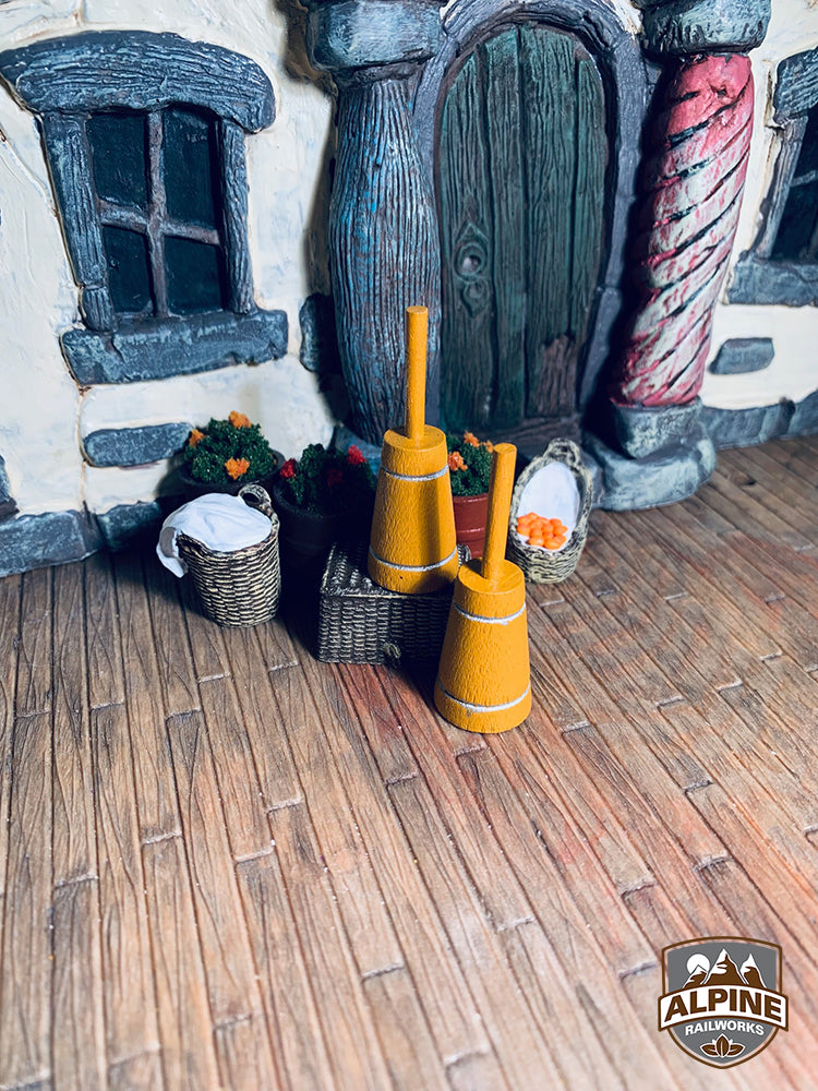 Alpine Railworks 1092 G Scale Butter Churns, Yellow (2)