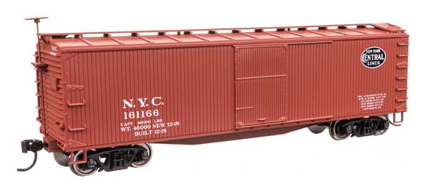 Walthers Mainline 910-40191 HO Scale 40' Wood Boxcar RTR NYC #161166