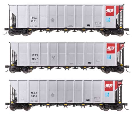 Walthers Mainline 910-56875 HO Scale 50' RD-4 Hopper 3-Pack RTR IESX #1007–1061
