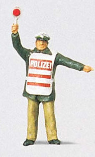 Preiser 28012 HO Scale Individual Figure Modern German Policeman w/Safety Vest