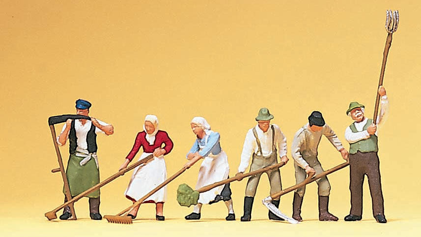 Preiser 10045 HO Scale Hay Harvest Workers Figure Set