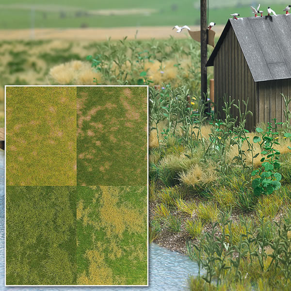 Busch 1300 HO Scale Groundcover Mat Set
