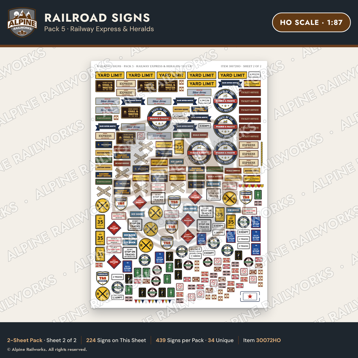 Alpine Railworks 30072HO HO Scale Railroad Signs - Railway Express