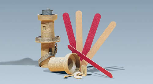 Faller 170689 A Scale Abrasive Files -- 80- to 120-Grit pkg(5)