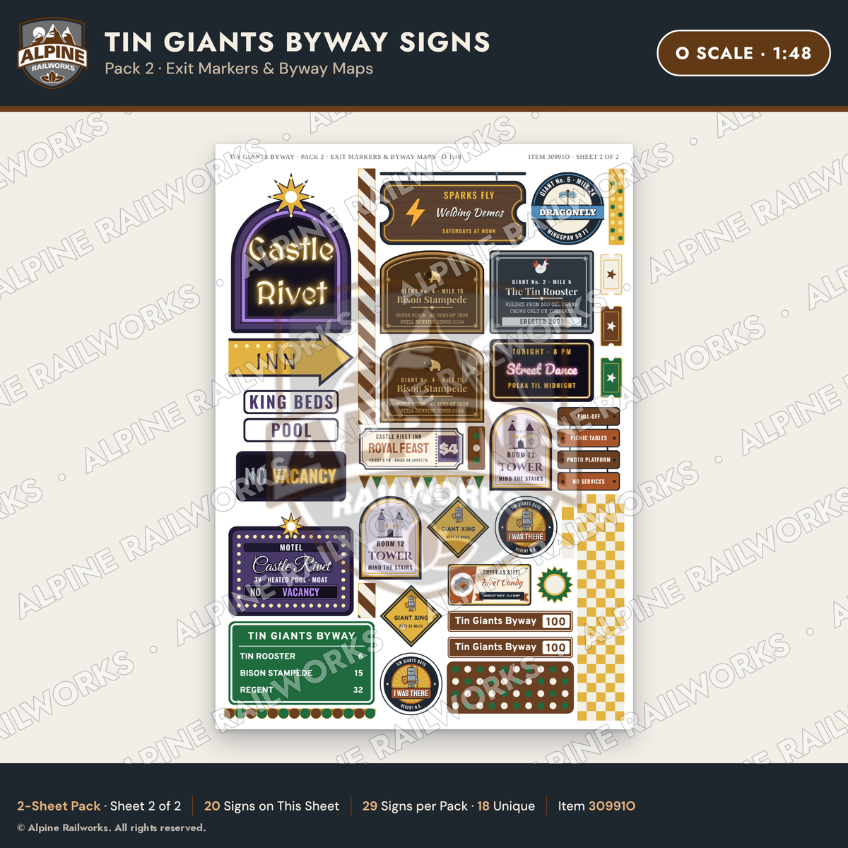 Alpine Railworks 30991O O Scale Roadside Signs - Scrap Metal Giants