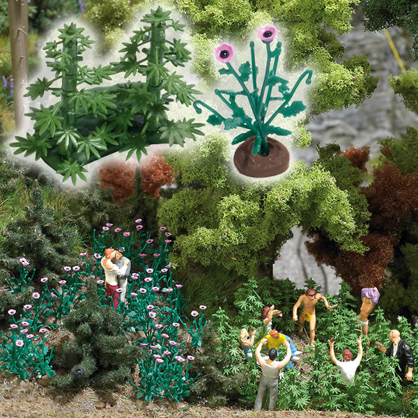 Busch 1250 HO Scale Plants -- Hemp And Poppy