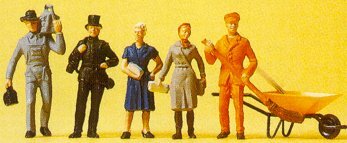 Preiser 14149 HO Scale People Working -- Cleaning Crew Members
