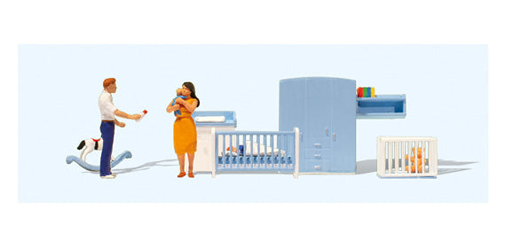 Preiser 10779 HO Scale In the Children's Room Figure Set