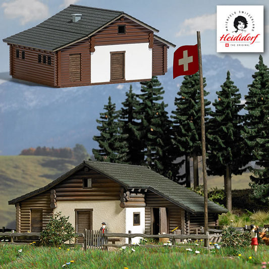 Busch 1443 HO Scale Heidi's Swiss-Style House -- Laser-Cut Wood Kit - 5-5/16 x 3-3/8 x 2-5/16"  13.5 x 8.6 x 5.9cm