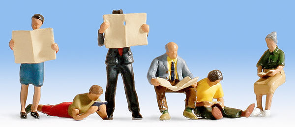 Noch 15575 HO Scale People Reading -- pkg(6)