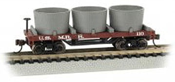 Bachmann 15554 N Scale Old-Time Wood Tank Car with 3 Tanks US Military