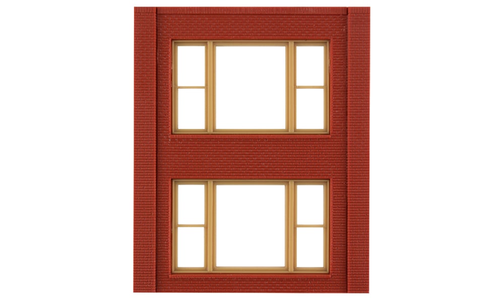 Design Preservation Models 30164 HO Scale Modular Building System(TM) -- Two-Story Wall Sections w/2 20th Century Windows - Kit