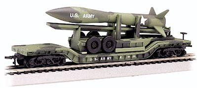 Bachmann 71396 N Scale 52ft Depressed-Center Flatcar US Army Missile