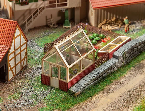 Faller 180305 HO Scale Greenhouse -- Laser-Cut Kit