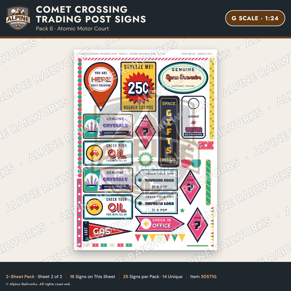 Alpine Railworks 30571G G Scale Roadside Signs - Meteor Trading Post