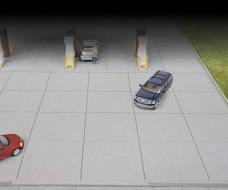 Walthers Cornerstone 933-3540 HO Scale Gas Station Concrete Parking Lot -- Kit