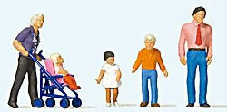 Preiser 10721 HO Scale Family Outing -- pkg(5)