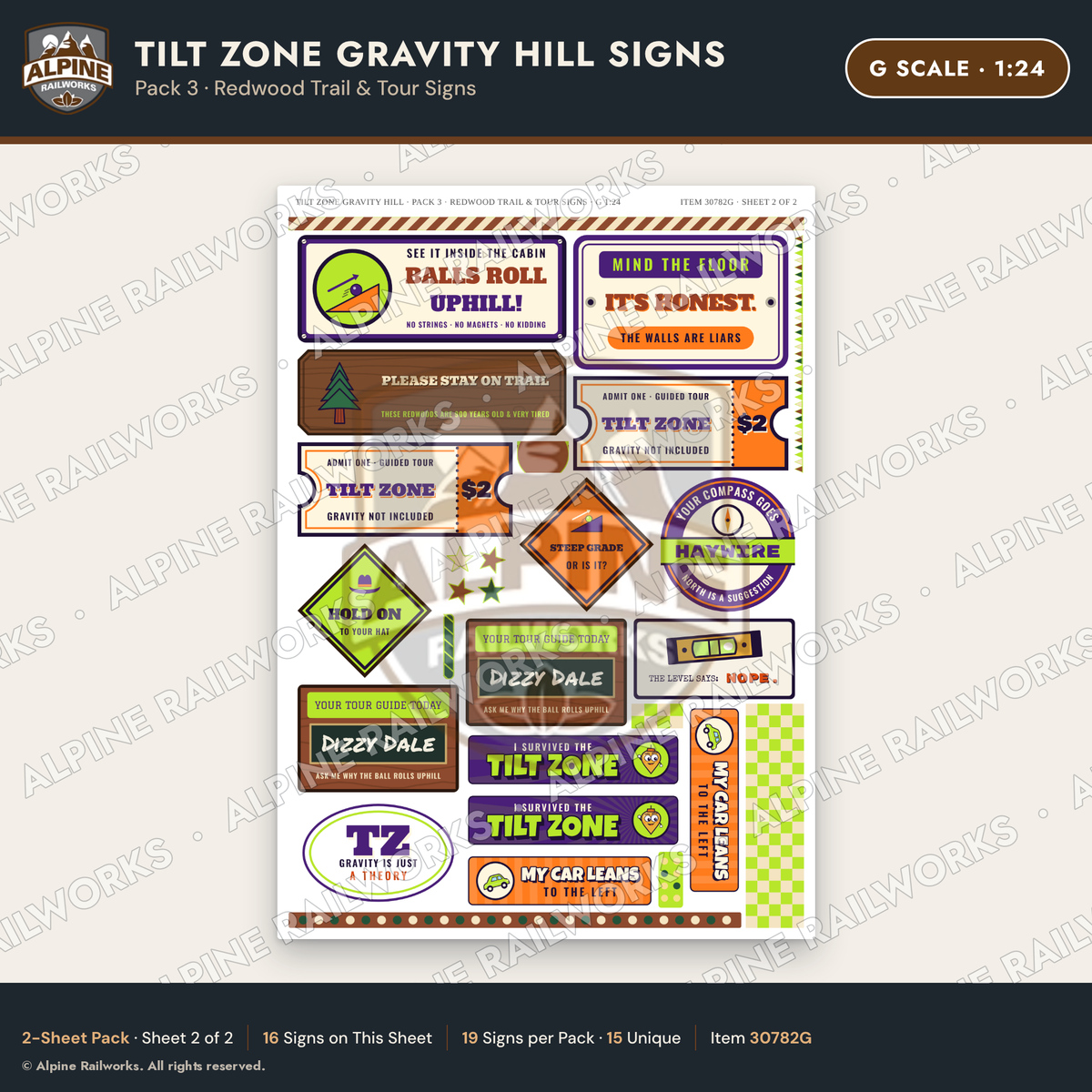 Alpine Railworks 30782G G Scale Roadside Signs - Mystery Spot