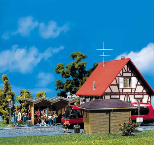Faller 180587 HO Scale Bus Stop Shelters -- Kit