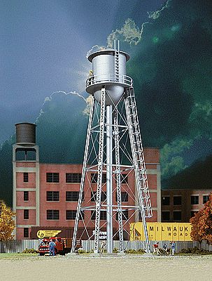 Walthers Cornerstone 933-3833 N Scale Vintage Water Tower -- Assembled - Silver