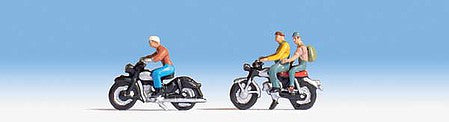 Walthers SceneMaster 949-6061 HO Scale Motorcyclists -- 3 Riders and 2 Bikes