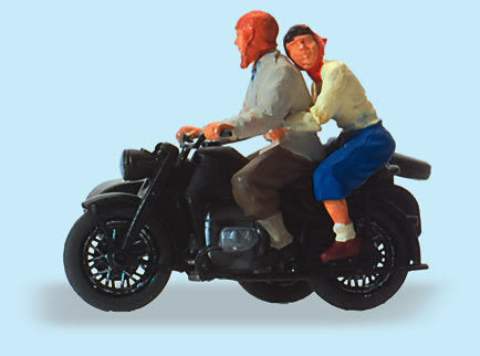 Preiser 28148 HO Scale Motorcycle Zundapp KS 750 -- With Riders
